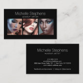 Modernes Foto Trio für Makeup Artists Black II Visitenkarte (Vorne/Hinten)