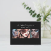 Modernes Foto Trio für Makeup Artists Black Postkarte (Stehend Vorderseite)
