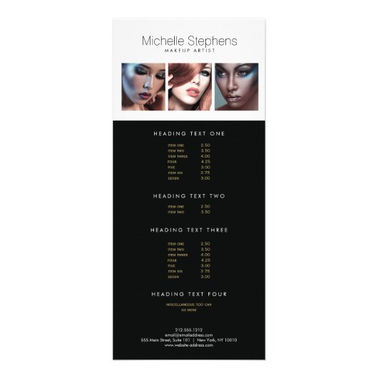 Modernes Foto Trio für Makeup-Künstler, Stylist Werbekarte (Vorne)