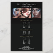 Modernes Foto Trio Makeup Artists Schwarze Preisli Flyer (Vorne)