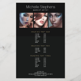 Modernes Foto Trio Makeup Artists Schwarze Preisli Flyer