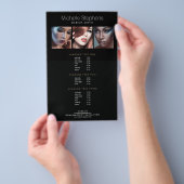 Modernes Foto Trio Makeup Artists Schwarze Preisli Flyer (Handgriff)