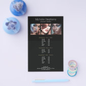 Modernes Foto Trio Makeup Artists Schwarze Preisli Flyer (Einzeln)