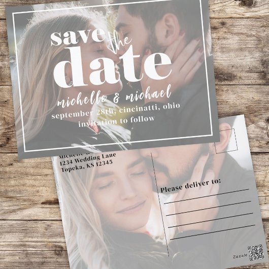 Modernes Foto Typografie fett Einfach Minimalistis Postkarte