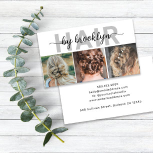 Modernes Foto Typografie Hair Stylist Visitenkarte