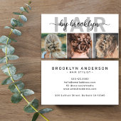 Modernes Foto Typografie Hair Stylist Visitenkarte