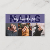 Modernes Foto Typografie Nail Artist Visitenkarte (Vorderseite)