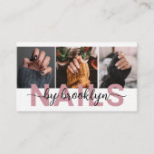 Modernes Foto Typografie Nail Artist Visitenkarte (Vorderseite)