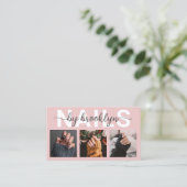 Modernes Foto Typografie Nail Artist Visitenkarte (Stehend Vorderseite)