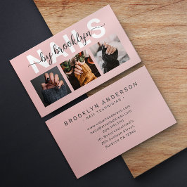 Modernes Foto Typografie Nail Artist Visitenkarte