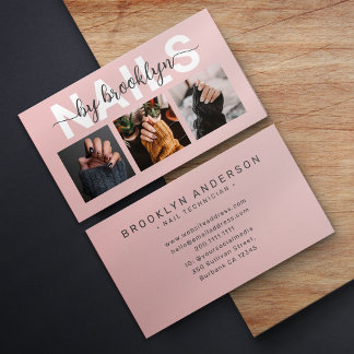 Modernes Foto Typografie Nail Artist Visitenkarte