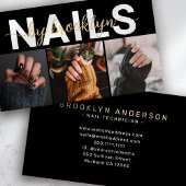 Modernes Foto Typografie Nail Artist Visitenkarte