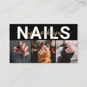 Modernes Foto Typografie Nail Artist Visitenkarte (Vorderseite)