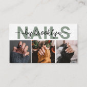 Modernes Foto Typografie Nail Artist Visitenkarte (Vorderseite)