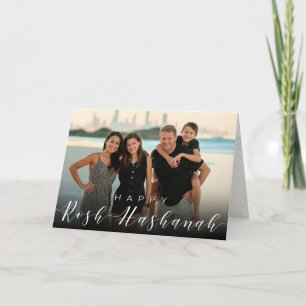Modernes Foto Typografie Rosh Hashanah Neujahr Karte