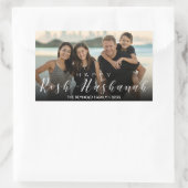 Modernes Foto Typografie Rosh Hashanah Neujahr Rechteckiger Aufkleber (Tasche)