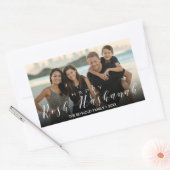 Modernes Foto Typografie Rosh Hashanah Neujahr Rechteckiger Aufkleber (Umschlag)