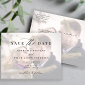 Modernes Foto überlagert elegante Hochzeit Save th Ankündigungspostkarte