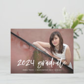 Modernes Foto und Abschluss mit handgeschriebenem  Ankündigung (Stehend Vorderseite)