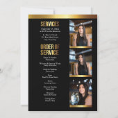 Modernes Foto- und Beerdigungsprogramm Einladung (Rückseite)