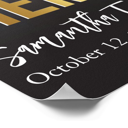 Modernes Foto- und Beerdigungsprogramm Poster (Ecke)