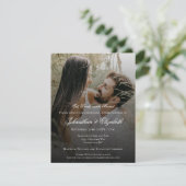 Modernes Foto und Black Overlay Probe Dinner Einladung (Stehend Vorderseite)