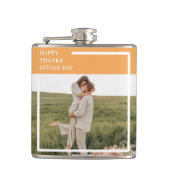 Modernes Foto und ein gutes Erntedankfest Flachmann (Vorderseite)