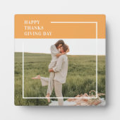 Modernes Foto und ein gutes Erntedankfest Fotoplatte (Vorderseite)