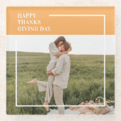 Modernes Foto und ein gutes Erntedankfest Glasuntersetzer (Vorderseite)