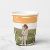 Modernes Foto und ein gutes Erntedankfest Pappbecher (Rückseite)