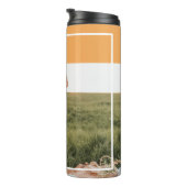 Modernes Foto und ein gutes Erntedankfest Thermosbecher (Nach rechts gedreht)
