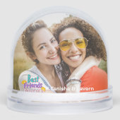 Modernes Foto und Name der besten Freunde Schneekugeln (Vorderseite)