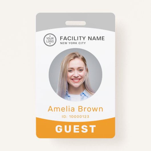 Modernes Foto und Name Mitarbeiter Abzeichen Ausweis (Vorderseite)