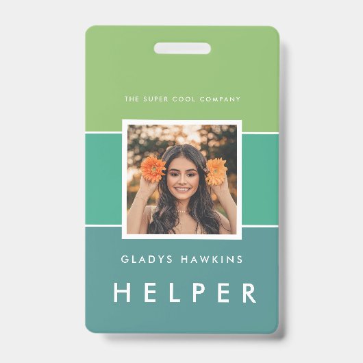 Modernes Foto und Name Personalausweis Ausweis (Vorderseite)