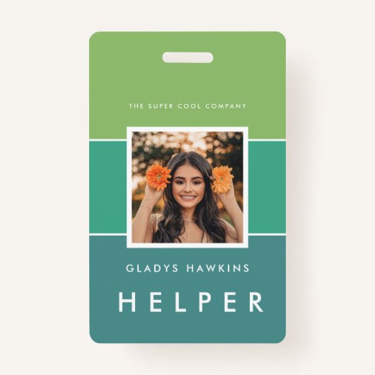 Modernes Foto und Name Personalausweis Ausweis (Vorderseite)