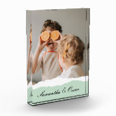 Modernes Foto und Personalisierter Name Minze Gesc (Links)