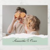 Modernes Foto und Personalisierter Name Minze Gesc Bierflaschenetikett (Einzelnes Label)