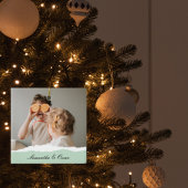 Modernes Foto und Personalisierter Name Minze Gesc Keramikornament