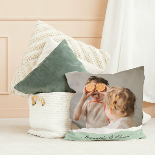 Modernes Foto und Personalisierter Name Minze Gesc Kissen