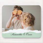 Modernes Foto und Personalisierter Name Minze Gesc Mousepad (Vorne)