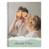 Modernes Foto und Personalisierter Name Minze Gesc Notizblock (Vorderseite)