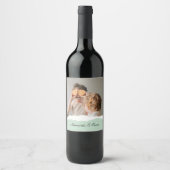 Modernes Foto und Personalisierter Name Minze Gesc Weinetikett (Vorderseite)