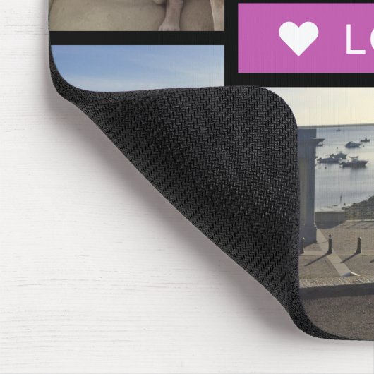 Modernes Foto Uni Rosa Mousepad (Ecke)