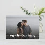 Modernes Foto unser Abenteuer personalisiert (Stehend Vorderseite)