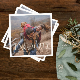 Modernes Foto Verlobung Editierbar Farbüberlagerun Serviette