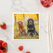 Modernes Foto Vielen Dank, dass Ihr Hund Hochzeit  Serviette (Beispiel)