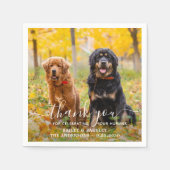 Modernes Foto Vielen Dank, dass Ihr Hund Hochzeit  Serviette (Vorderseite)