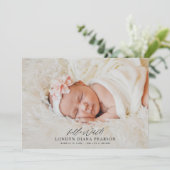 Modernes Foto Vielen Dank, dass Sie Neugeborene ve Dankeskarte (Stehend Vorderseite)