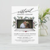 Modernes Foto Virtual Wedding Zeremonie Einladung (Stehend Vorderseite)