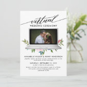 Modernes Foto Virtual Wedding Zeremonie Einladung (Stehend Vorderseite)